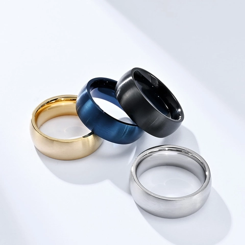 Anillo de Banda de Acero Inoxidable 304 para Hombres Mujeres Mate Cepillado Pulido Espejo Joyería de Moda Minimalista