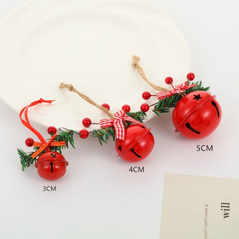 Ornamenti Campane Di Natale Ferro Ritaglio Stella Decorazione Appendere Albero Festività Con Fiocco Quadri Bacca Pino