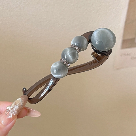 Elegante Rhinestone Kunstmatige Parel Haar Twist Clip Haarknot Maker Haaccessoires Voor Vrouwen