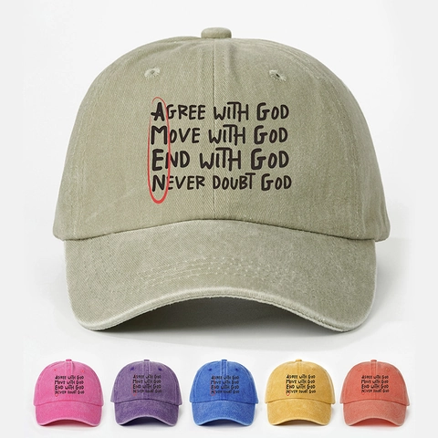 Gorra De Béisbol De Algodón Lavado Estampado Letras Amen Retro Ajustable Protección Solar Exterior Unisex