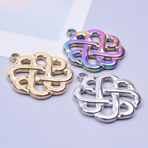 Collana Nodo Della Strega Acciaio Inossidabile Pendente Cuore Celtico Traforato Gioielli Gotici Boho Per Donna Accessorio