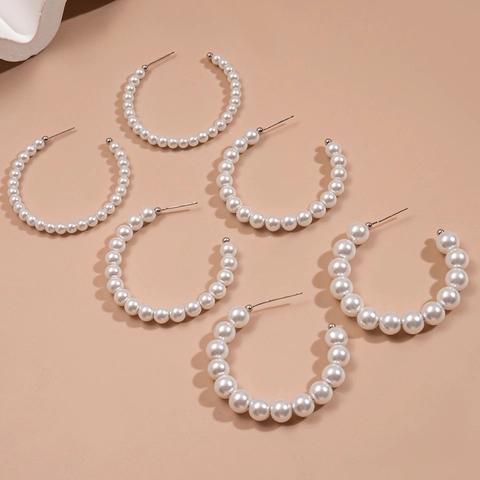 Pendientes De Aro Elegantes Con Perlas Artificiales De Imitación Estilo Retro Francés Joyería De Mujer Con Silver Earring Post