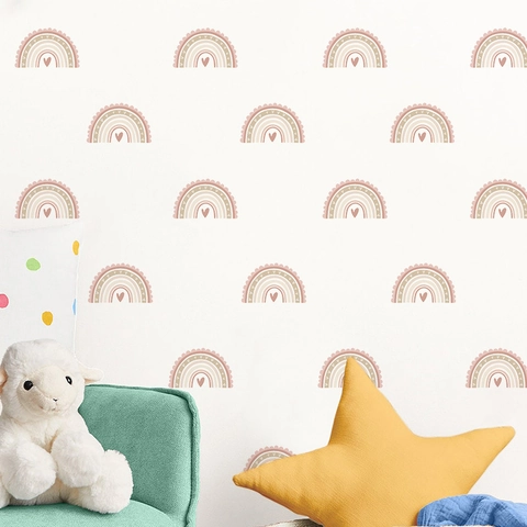 Adesivi Murali Arcobaleno Boho PVC Autoadesivi DIY Decalcomanie Per Cameretta Bambini Arredamento Estetico