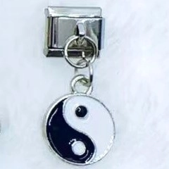 Maglia Charm Italiano In Smalto Cuore Malocchio Ciondolo In Acciaio Inossidabile Per Creazione Di Gioielli Bracciale Donne