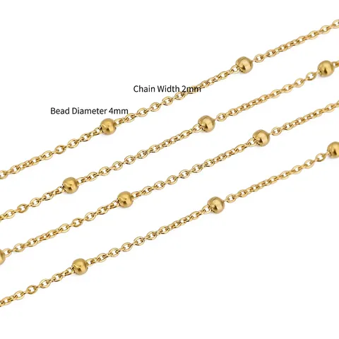 Cadena Satélite De Acero Inoxidable 304 Estación De Cuentas Accesorios Para Hacer Joyas DIY Chapado En Oro De Metal