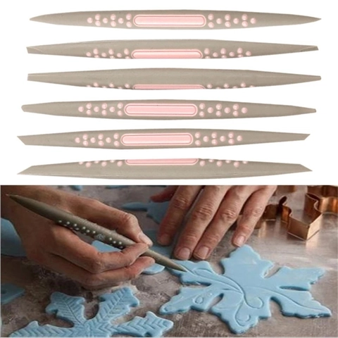 Herramientas Esculpir Decoración Pasteles Fondant Bolígrafos Modelado Plástico Metal Suministros Repostería DIY