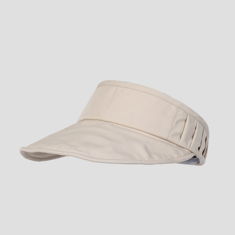Women Empty Top Sun Hat Cotton Polyester Foldable UV Protection Shapeable Wide Brim Adjustable Visor Japanese Minimalist