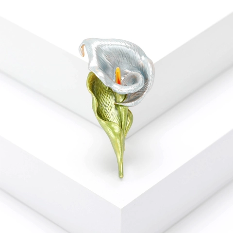 Elegante Spilla a Forma di Calla in Smalto per Donna in Lega a Forma di Fiore Gioielli di Moda per Abiti Vestiti Banchetto Festa Accessori