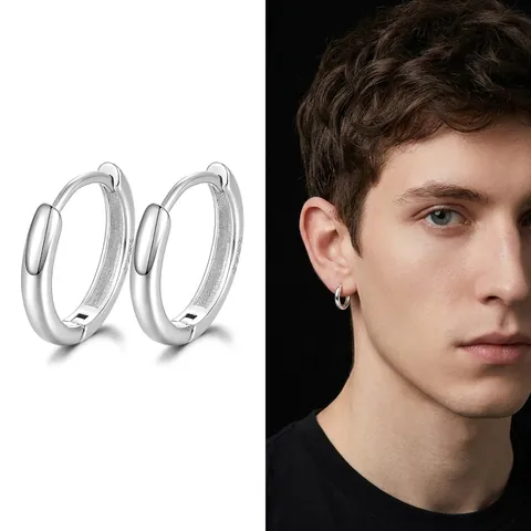 Orecchini A Cerchio Argento Sterling 925 Lisci Lucidi Tondi Geometrici Gioielli Minimalisti Per Donne Uomini