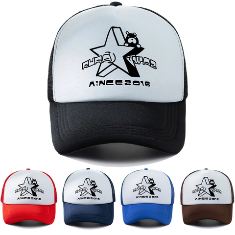Unisex Mesh Trucker Hat Atmungsaktive Baumwolle Sternenmuster Cartoon Bär Lässige Verstellbare Outdoor Baseballkappe