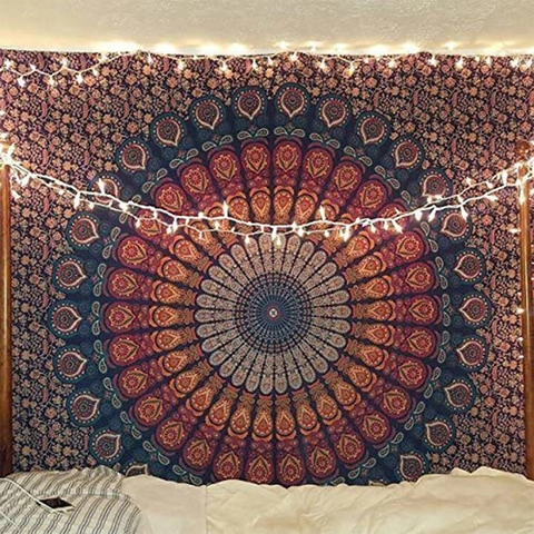 Mandala Tapestry Bohemian Wall Hanging Decor Polyester Fabric Ethnic Pattern For Bedroom Living Room Aesthetic
