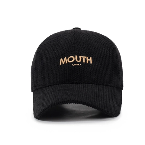 Gorra De Béisbol De Pana Letras Bordadas Boca Retro Informal Protección Solar Sombrero Ajustable Unisex