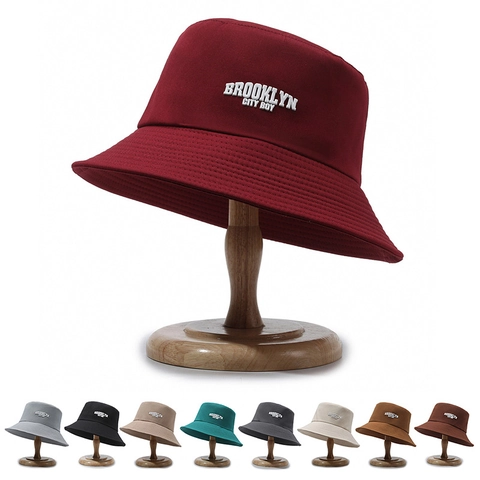Cotton Bucket Hat Brooklyn City Boy Stickerei Sonnenschutz Outdoor Freizeit Streetwear Fischerhut Für Herren Und Damen