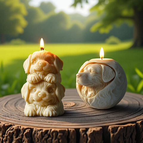 Cute Puppy Dog Silicone Mold For Scented Candle Making DIY 3D Animal Shape Craft Resin Soap Plaster Food Grade