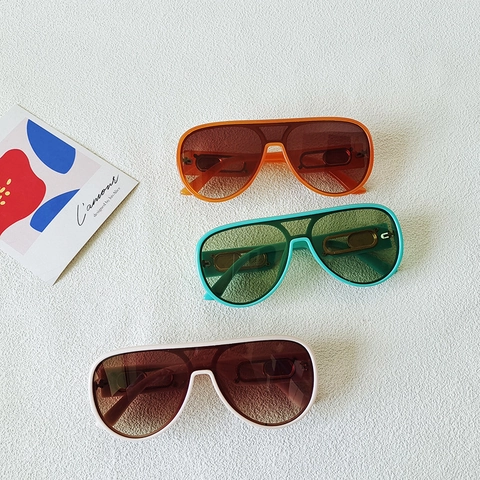 Occhiali Da Sole Aviator Oversize Montatura Resina Protezione UV400 Lenti Sfumate Asta Larga Moda Shield Uomo Donna
