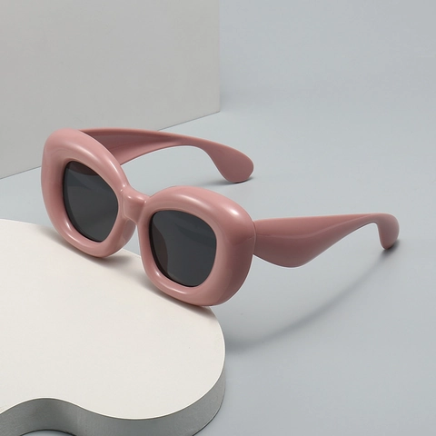 Sunglasses Chunky Thick Frame Plastic Puffy Design UV Protection Trendy Hip Hop Retro Large Eyewear Women Men