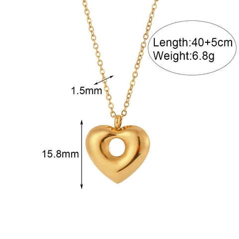 Collana Con Pendente Acciaio Inossidabile Placcato Oro Occhio Del Diavolo Cuore Numero Angelo Sole Luna Zircone Donna