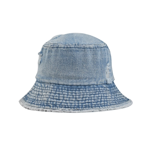 Cappello Da Pescatore Vintage Denim Lavato Distrutto Bordo Sfilacciato Cotone Protezione Solare Streetwear Unisex