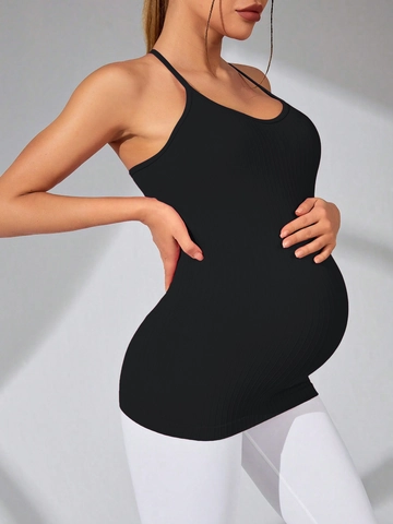 Zwangerschap Tanktop Ribgebreid Naadloos Hoge Elasticiteit Ademend Sneldrogend Slim Fit Camisole Voor Zwangere Vrouwen