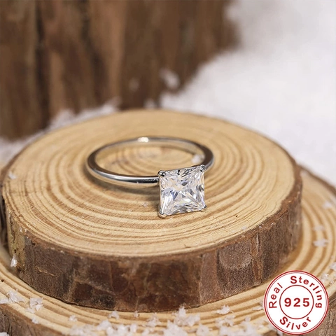 Luxury 925 Sterling Silver Rings For Women Elegant AAAAA Zirconia Engagement Wedding Bridal Jewelry Clear Stone