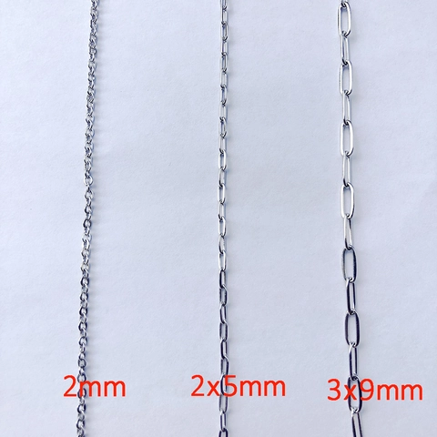 Edelstahl Gliederkette Für DIY Schmuckherstellung Kreuzkette O-Form Lange Ovale Büroklammer Zubehör Halsketten Armbänder