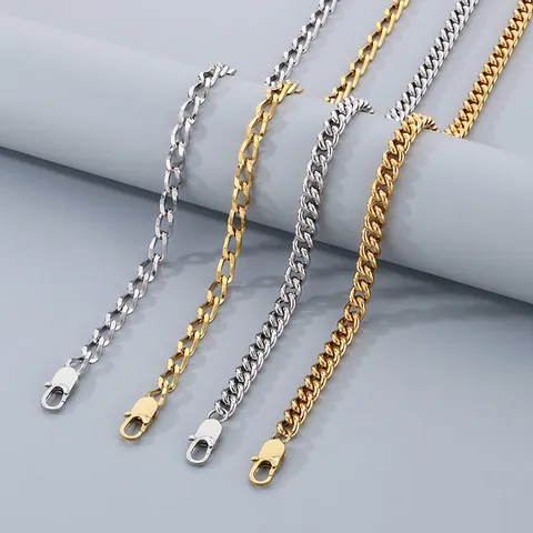 Cuban Link Chain Necklace 304 Stainless Steel Hip Hop Punk Style Fashion Simple Jewelry For Men And Women