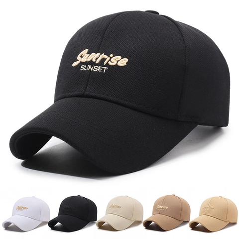 Sunrise Sunset Embroidery Baseball Cap Polyester Blend Adjustable Outdoor Sun Shade Casual Hat For Men Women