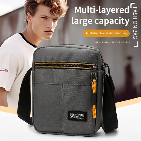 Sac Bandoulière Homme En Tissu Oxford Petit Sac À Épaule Imperméable Durable Voyage Pack Décontracté Style Urbain Sportif Sling
