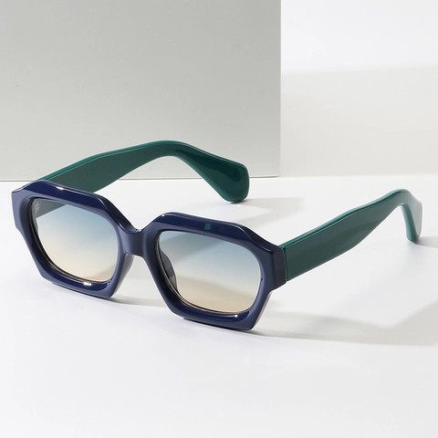 Sonnenbrille Polygon Geometrischer Dicke PC-Rahmen UV400-Schutz Retro Vintage Stil Quadratische Brille Für Mode Reisen