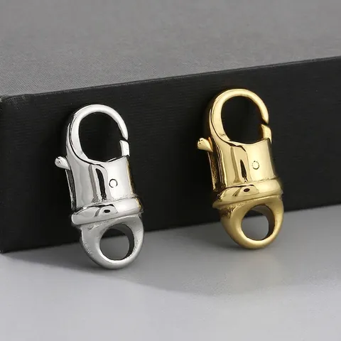 Cierre De Mosquetón De Acero Inoxidable Redondo Conector De Joyería Para DIY Collar Pulsera Brillante Oro Plata
