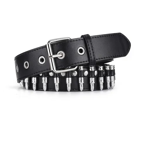 Punk PU Leren Riem Met Kogel Metalen Klinknagels Y2K Ster Goth Taille Riem Voor Dames Heren Jeans