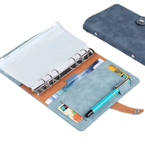 A6 PU Leder Budget Binder Losbladig Notitieboek Financiële Organisator Met Enveloppen Bladen Stickers
