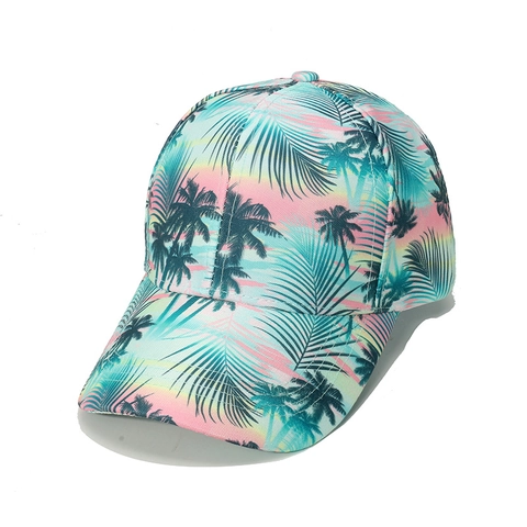 Casquette De Baseball Imprimé Tropical Polyester Chapeau De Soleil Réglable Flamingo Cocotier Été Vacances Mode Unisexe