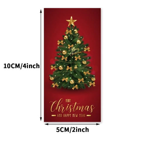Adesivi Natalizi Rettangolari Carta Patinata Autoadesiva Etichette Sigillo Scatola Regalo Decorazione Imballaggio Festivo