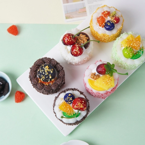 Realistic PU Mousse Cake Models Simulation Fruit Dessert For Home Decor Photography Props Simulation Food Display Ornament