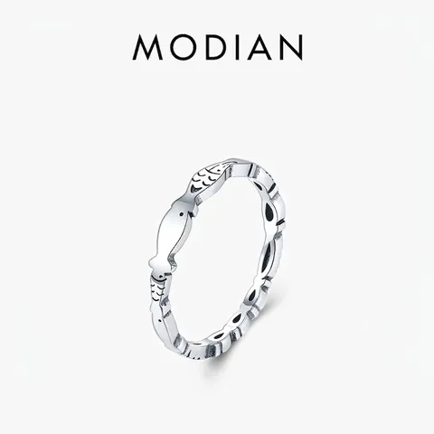 925 Sterlingsilber Fisch Ring Für Damen Minimalistisch Süßes Tierdesign Retro Oxidierter Zeigefingerring Mode Schmuck Accessoire