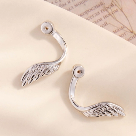 Angel Wings Earring Stud Components Copper Polish Finish Minimalist Korean Style Fashion Accessory For Women