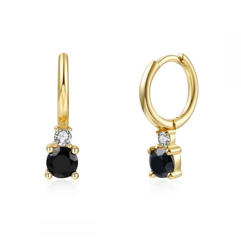 Orecchini A Cerchio Pendenti In Zircone Rotondo Con Perno In Argento Sterling 925 Gioielli Geometrici In Rame Placcato Oro