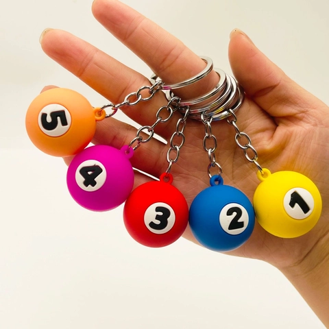 Creativo Simulazione Palla Da Biliardo Portachiavi PVC Mini Pendente Tavolo Da Biliardo Sport Periferico Ornamento Appeso Borsa Charm Per Chiavi Regali