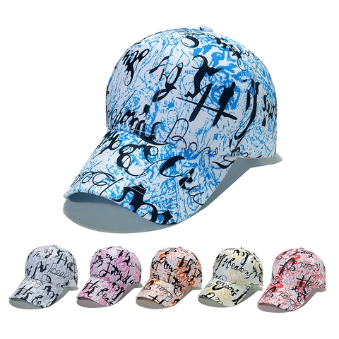 Baseball Cap Colorful Graffiti Letter Print Polyester Streetwear Sun Protection Casual For Men Women