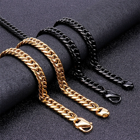 Collana A Catena A Maglia Cubana Da Uomo Acciaio Inossidabile 316L Titanio Galvanizzato Alta Lucentezza Gioielli Hip Hop