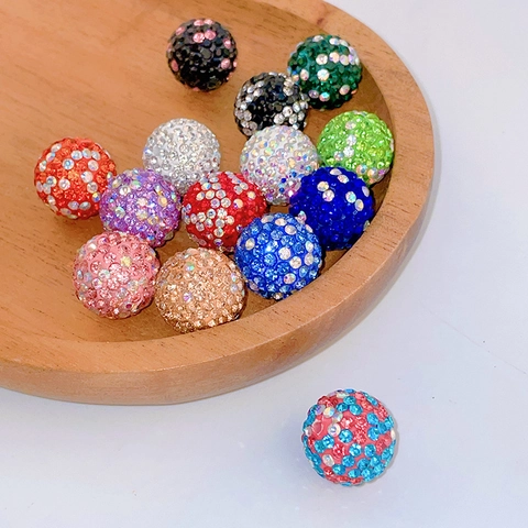 Round Polymer Clay Rhinestone Beads Sparkling Disco Shambhala Spacer For DIY Jewelry Making Crafts Necklaces Bracelets