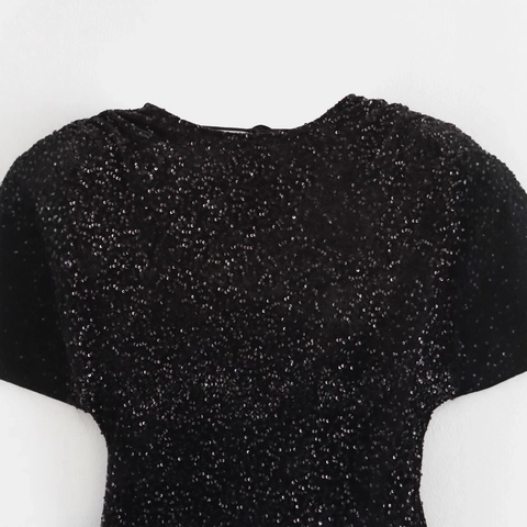 Robe Courte À Paillettes Sans Manches Noir Élégant Soirée Cocktail Style Célébrité Pour Femmes