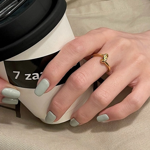 Bague Nœud en Argent Sterling 925 Minimaliste pour Femme Plaqué Or Argent Ouverte Réglable Design de Nœud Bijoux de Mode Cadeau
