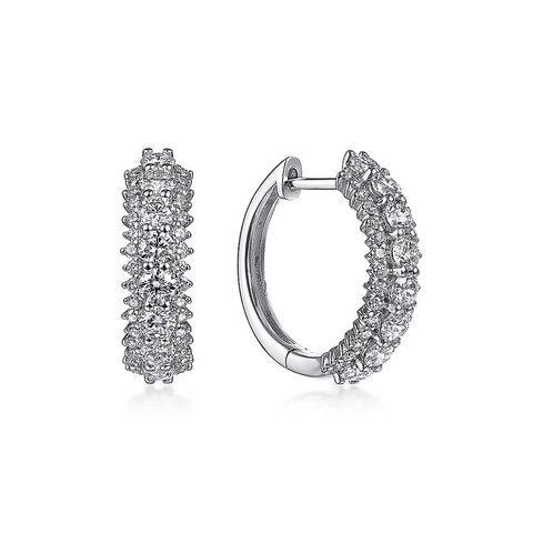 Franse Stijl Luxe Hoop Oorbellen Koper Ingelegd Met Zirkonia Voor Vrouwen Trendy Geometrische Sieraden