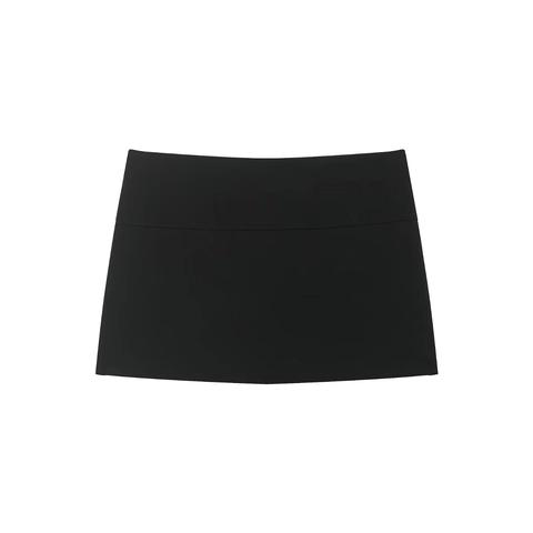 Falda Pantalón Mini Para Mujer Cintura Alta Color Sólido Línea A Tela De Traje Minimalista Falda Corta Con Pantalones De Seguridad