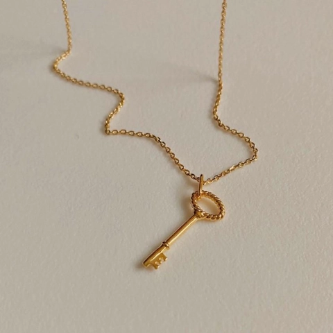 Halskette Mit Schlüsselanhänger Aus 925 Sterling Silber Einfaches Retro Design Mit Gedrehtem Seil Minimalistischer Schmuck