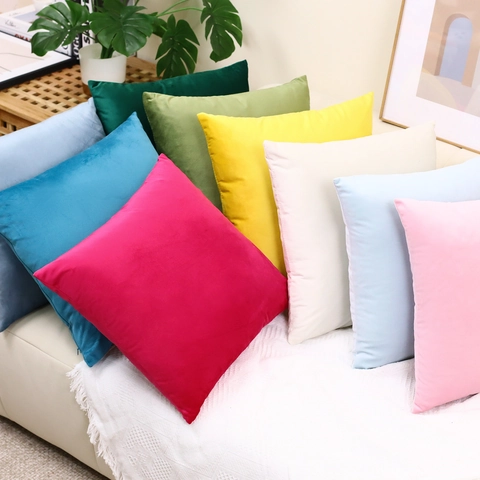 Velvet Throw Pillow Case Solid Color Decorative Cushion For Sofa Bed Living Room Home Decor Modern Minimalist Nordic Ins Style