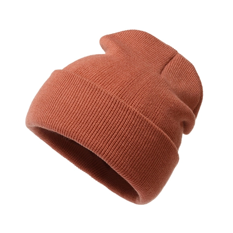 Winter Knitted Beanie Hat Cuffed Solid Color Acrylic Warm Ribbed Cap For Men Women Outdoor Daily