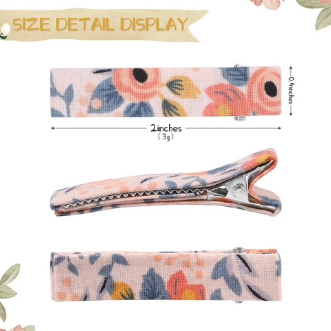 Pinzas Para El Pelo De Tela Floral Clips De Cocodrilo Bordados Accesorios Hechos A Mano Para Niñas Estilo Dulce
